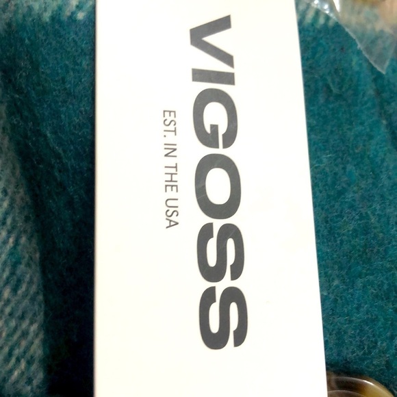 Shacket jade green and coral plaid long sleeve button down XS - Picture 8 of 13